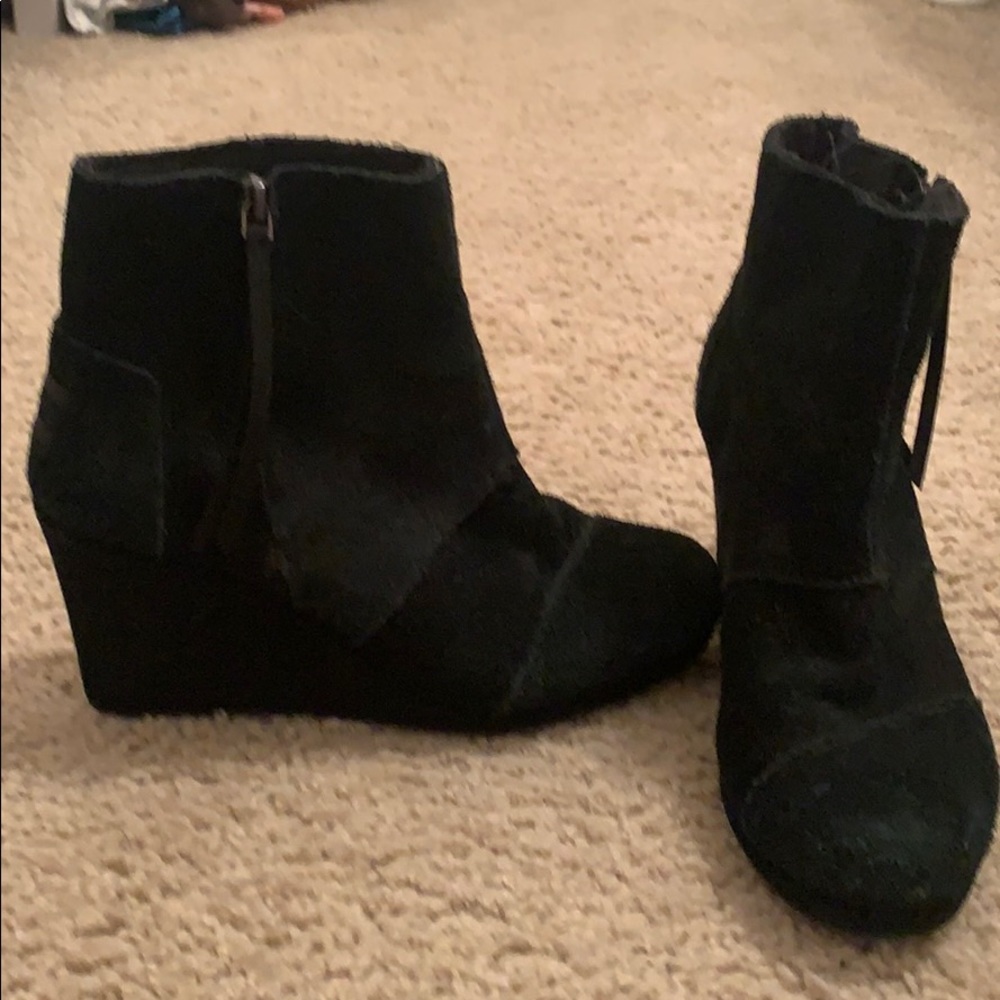Black suede booties